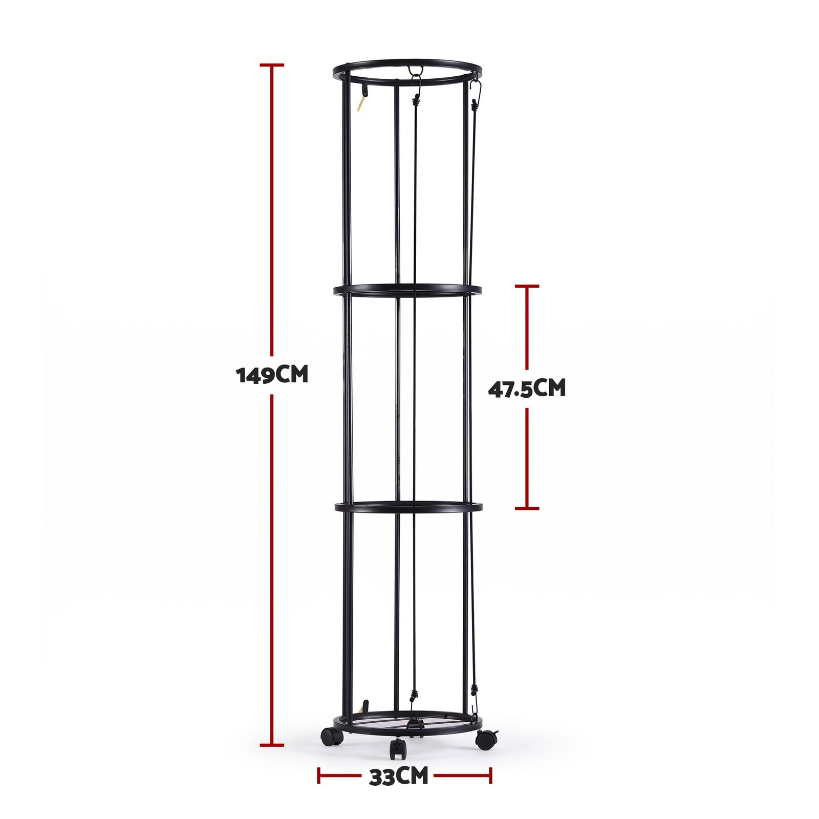 Everfit Vertical Ball Storage Rack with Wheels Sports Equipment Organiser