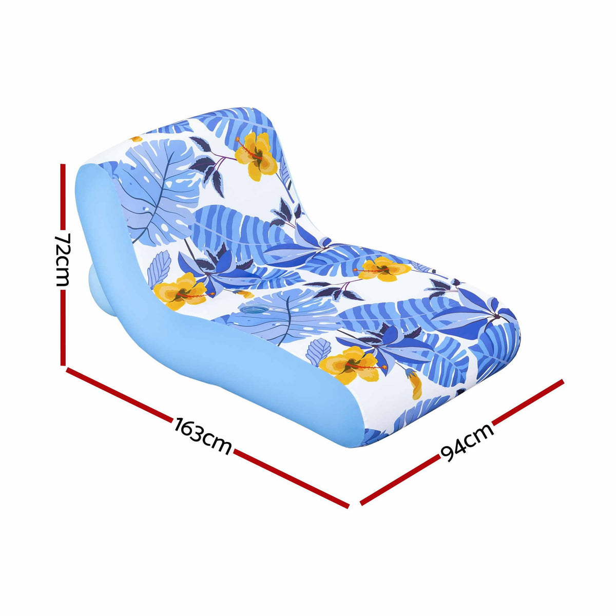 Bestway Inflatable Pool Float Sun Lounger with Cup Holder 163x94cm Blue
