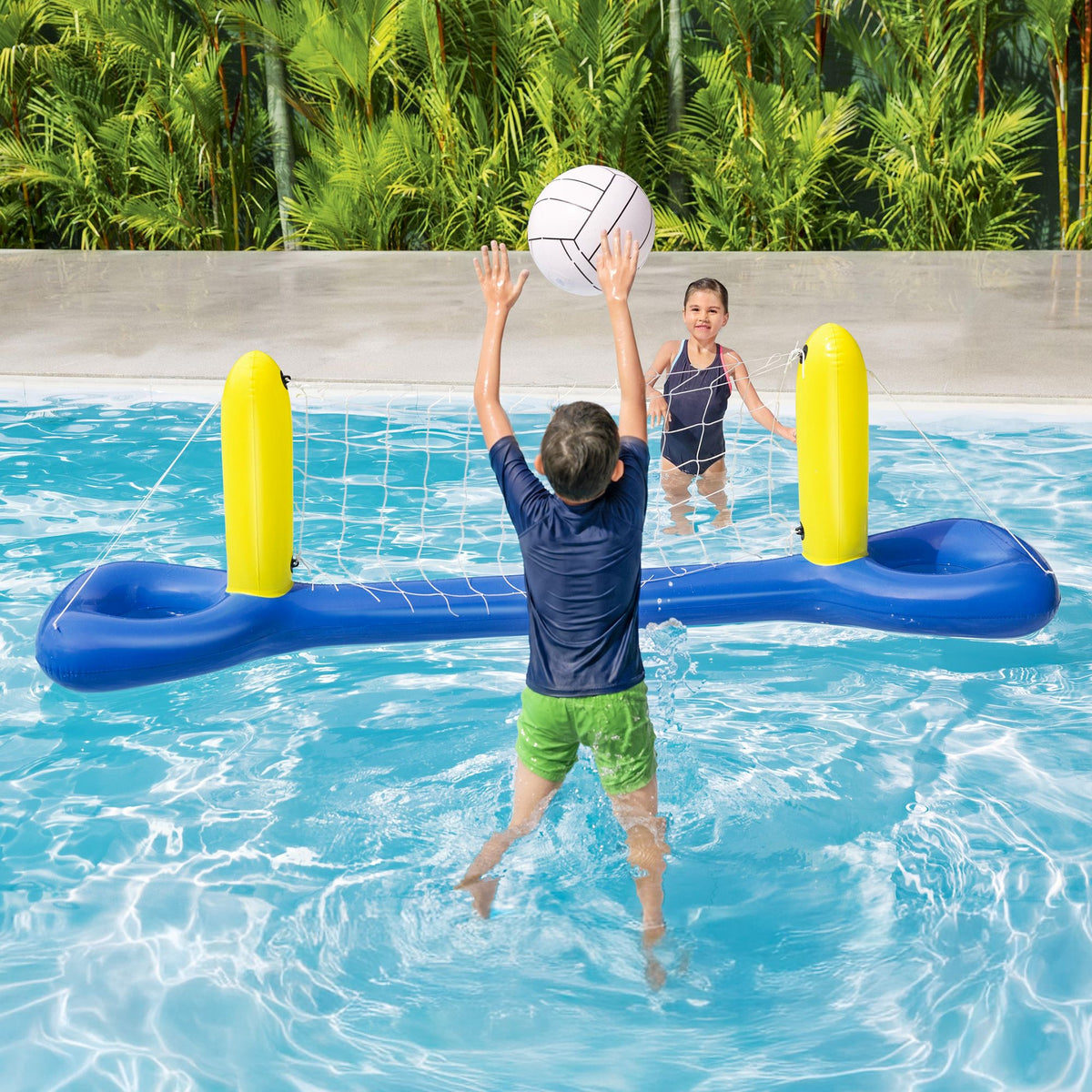 Bestway Floating Pool Volleyball Net Set with Ball 252cm x 64cm Blue