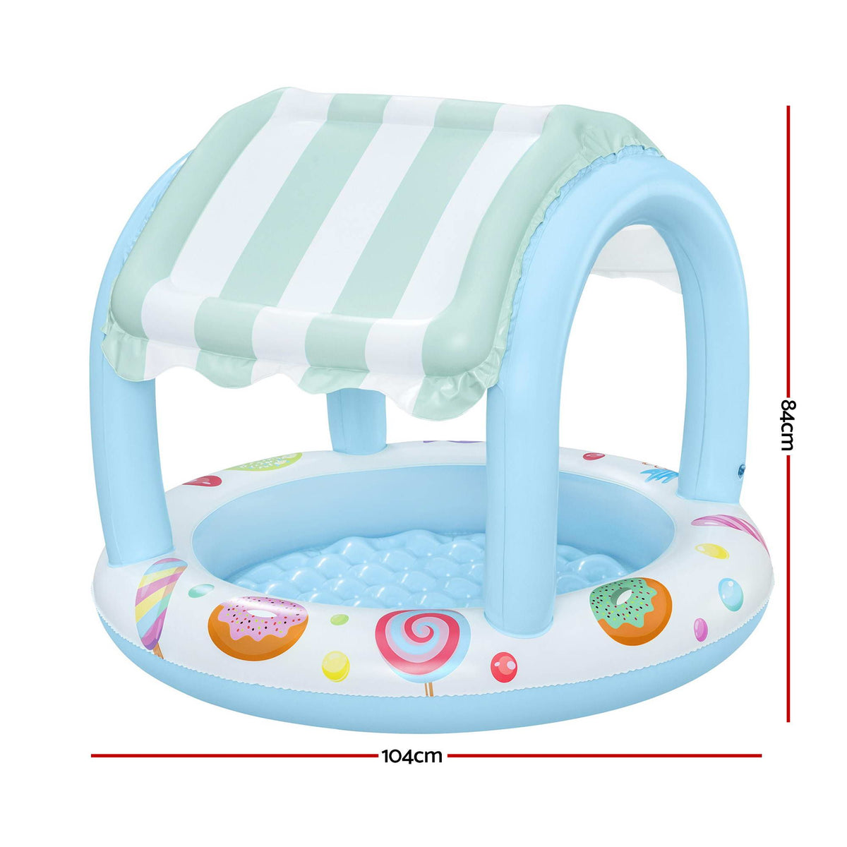 Bestway Inflatable Kids Pool with Sun Shade Candy Theme 104x84cm
