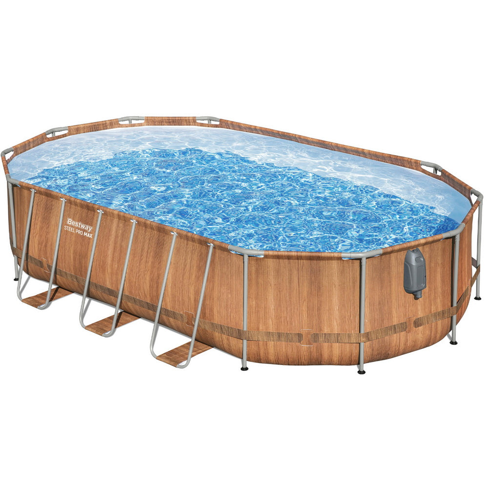 Bestway Swimming Pool Steel Frame Luxury Pool &amp; SPA Massage Set 6.1x3.66x1.22m