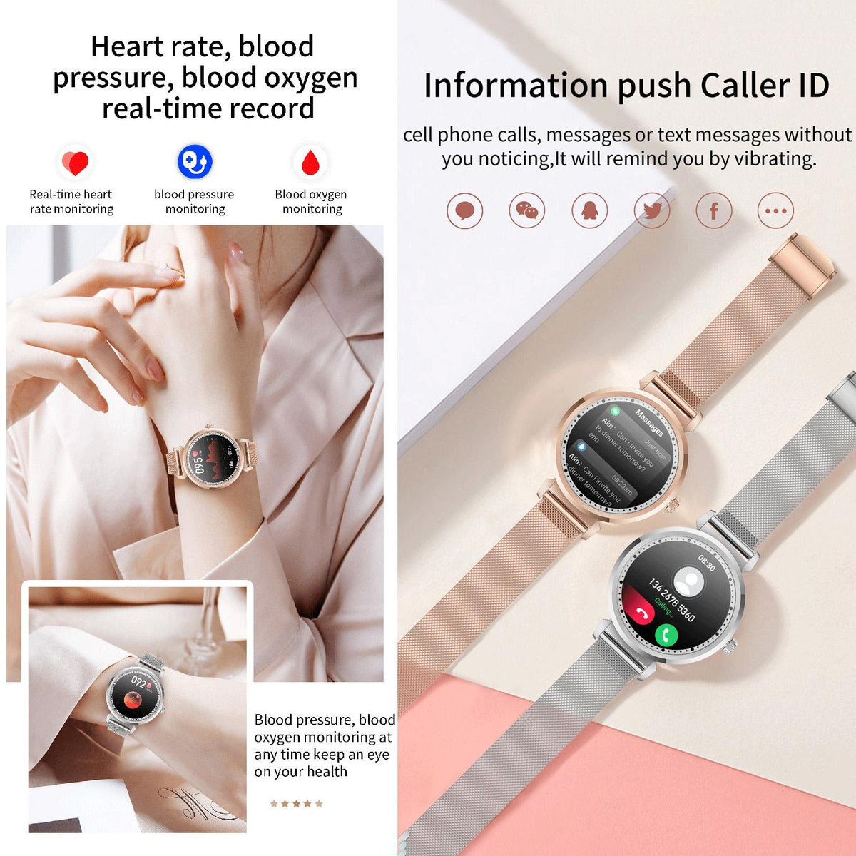 Health Monitoring Smart Watch With Heart Rate And Blood Pressure Options-1915196598065958919