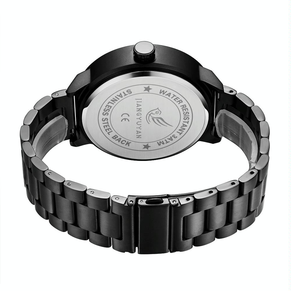 Stainless Steel Men Quartz Watch - Gold Band-1915196564683493379