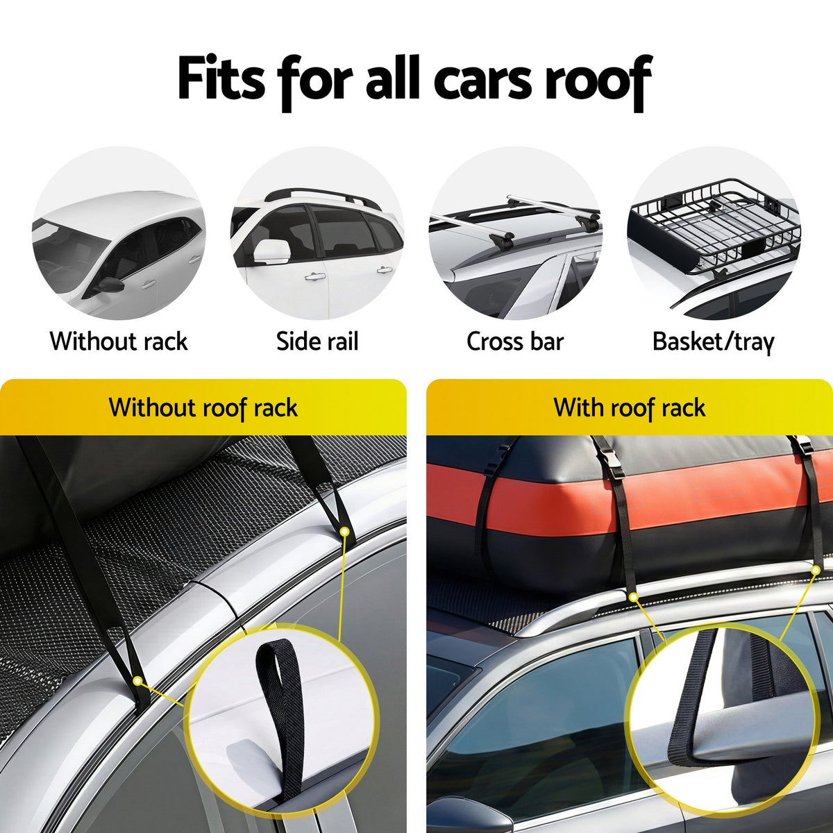 Giantz Roof Top Cargo Bag Waterproof Car Luggage Carrier 15 Cubic Ft Universal