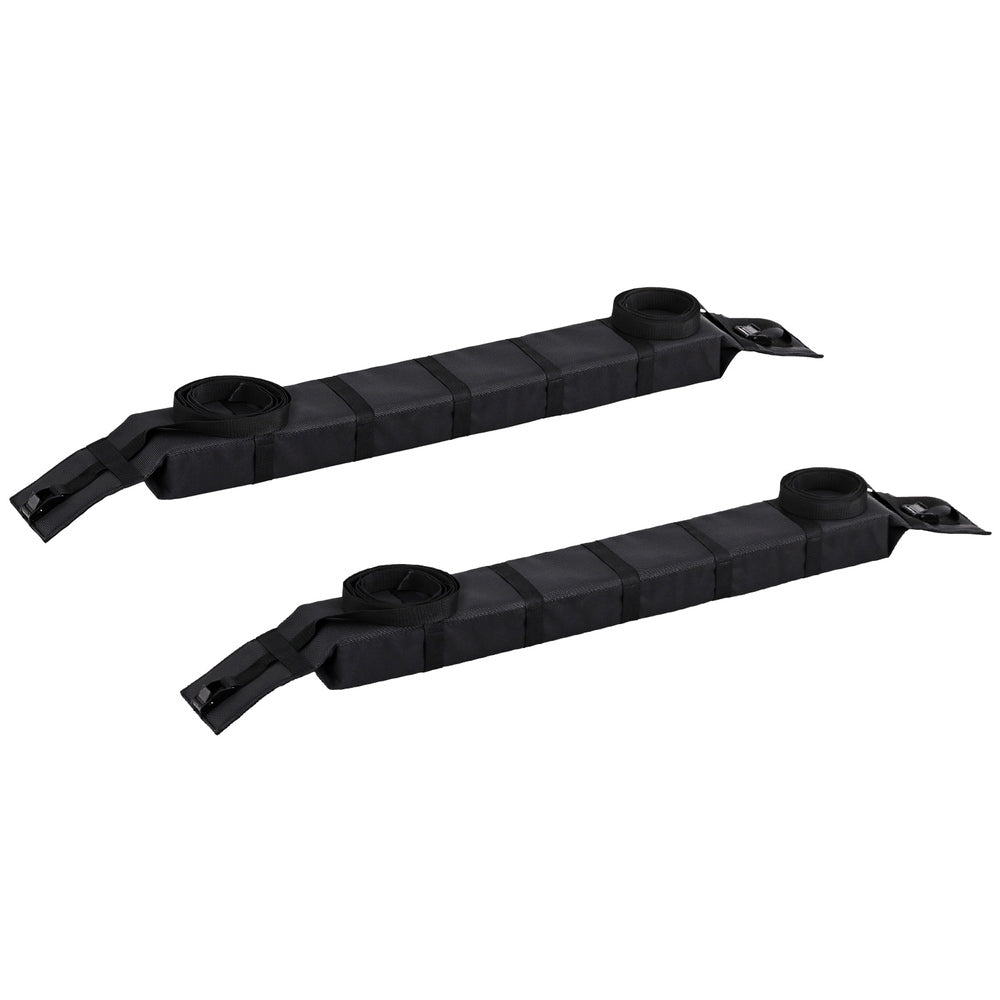 Universal Soft Car Roof Rack 116cm Kayak Luggage Carrier Adjustable Strap Black