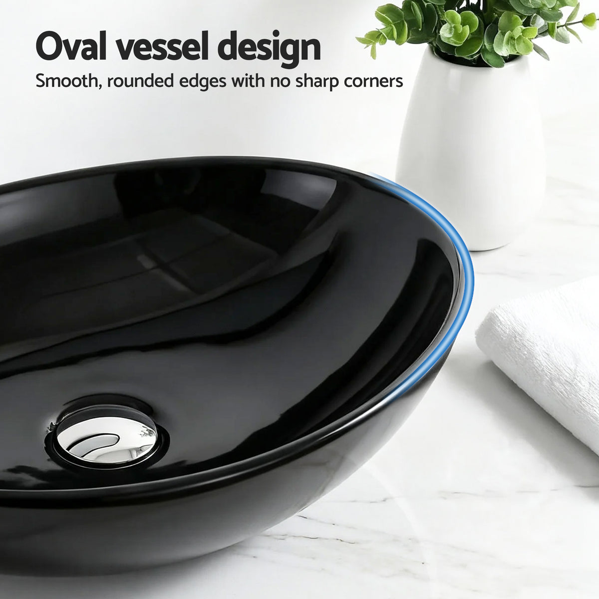 Cefito Bathroom Basin Ceramic Vanity Sink Hand Wash Bowl 41x34cm