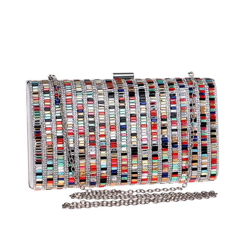 Gold Diamond Square Handbag For Fashion Banquets And Parties-1915196564377309185