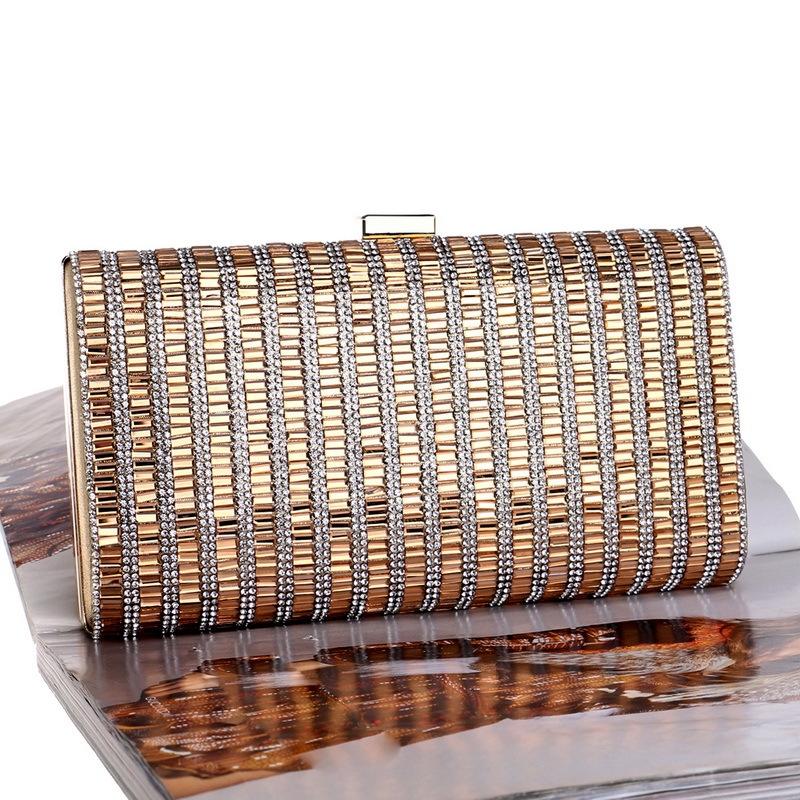 Gold Diamond Square Handbag For Fashion Banquets And Parties-1915196564377309190