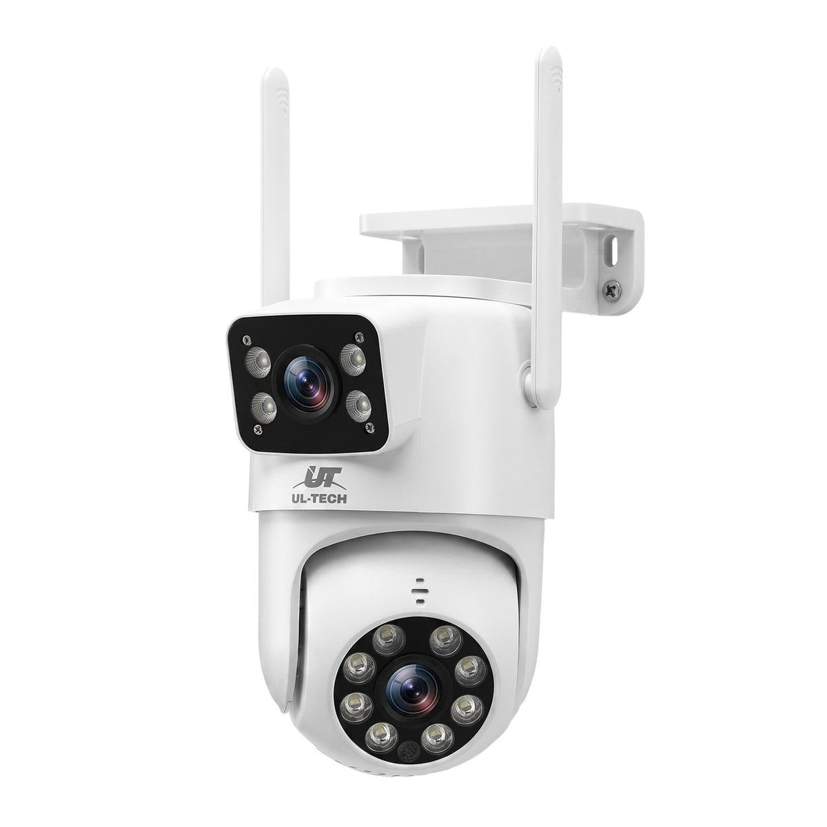 UL-Tech Wireless Security Camera Outdoor Indoor, 2.5K Dual Lens Pan Tilt, 4MP (2×2MP) IP Camera, Motion Detection, Auto-Tracking, Colour Night Vision, 2.4G WiFi, Two-Way Audio, Pet Baby Surveillance