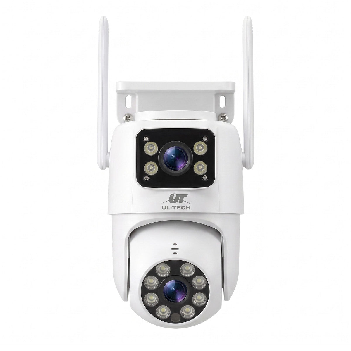 UL-Tech Wireless Security Camera Outdoor Indoor, 2.5K Dual Lens Pan Tilt, 4MP (2×2MP) IP Camera, Motion Detection, Auto-Tracking, Colour Night Vision, 2.4G WiFi, Two-Way Audio, Pet Baby Surveillance
