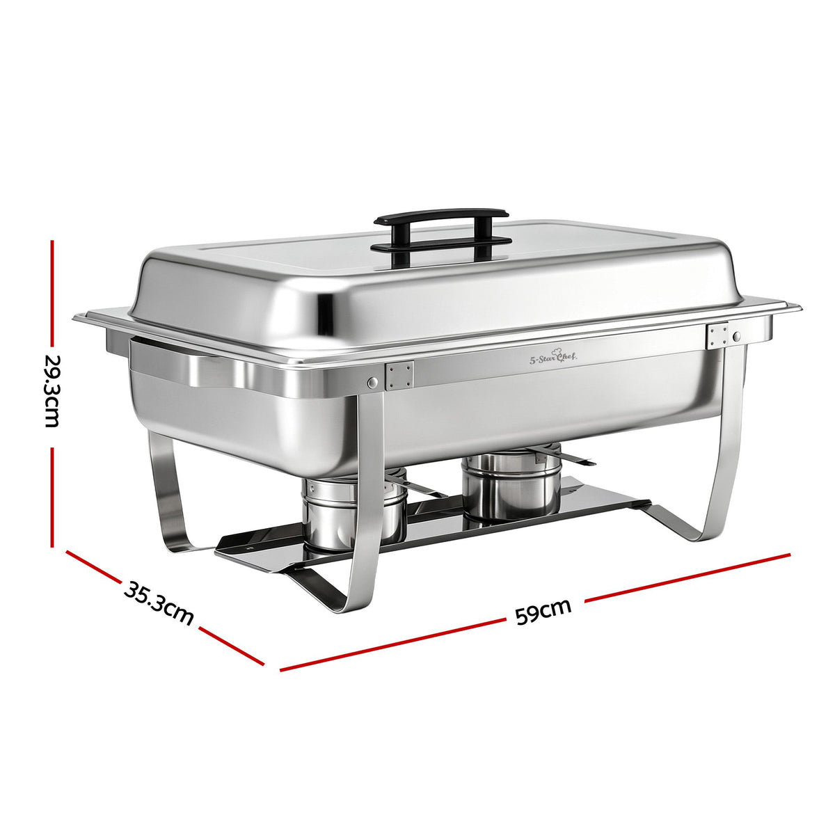 5-Star Chef Chafing Dish 8L 2-Pan Buffet Warmer Food Warmer Catering Server