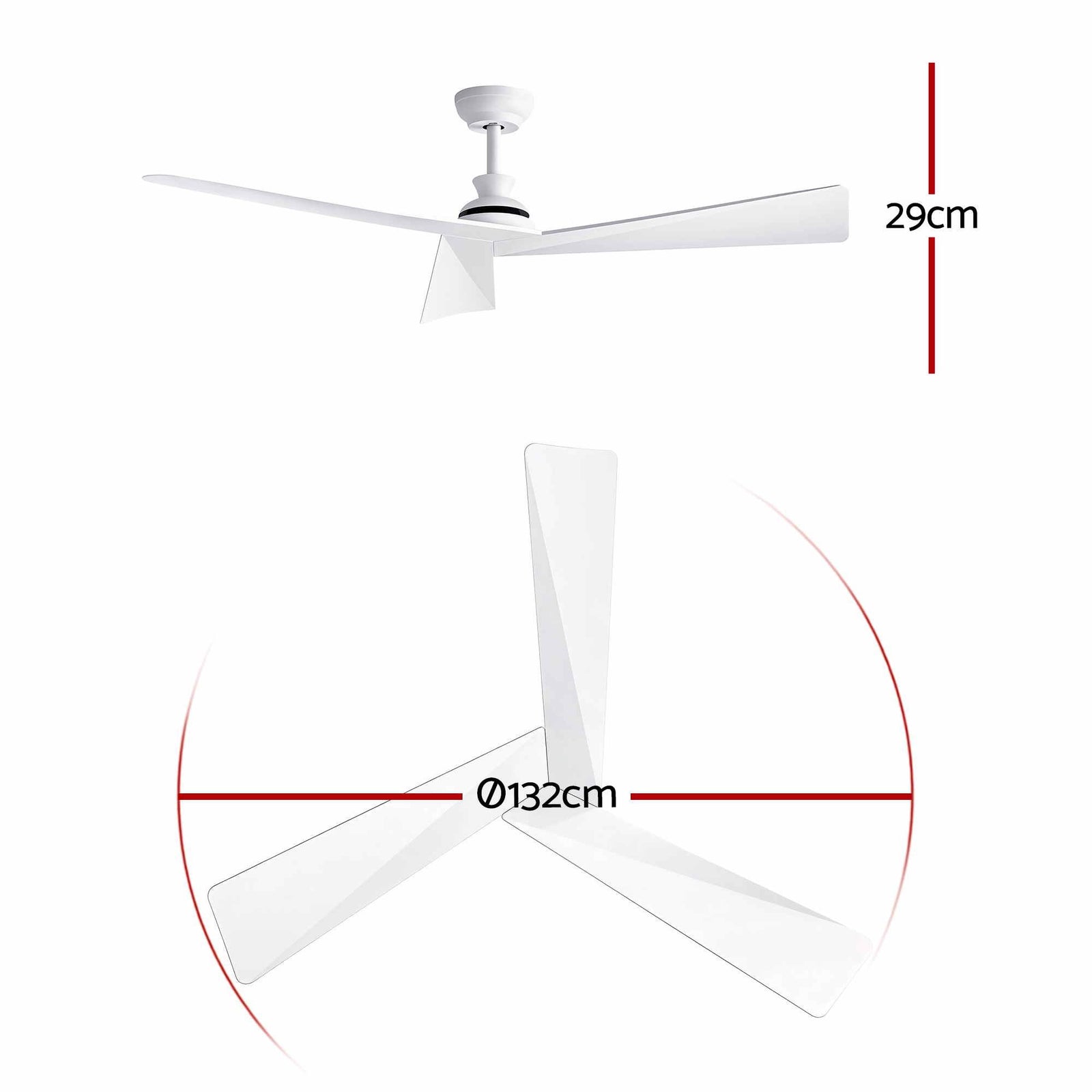 Devanti 52" Ceiling Fan Modern Minimalism 3 Blades 6 Speeds DC Motor Remote