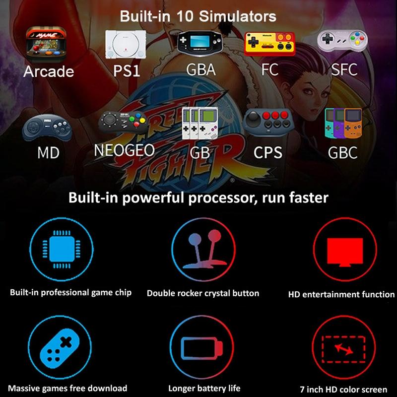 7 Retro Handheld Game Console With 16Gb Memory - Mp4 / E-Book Support-1915196585843757063