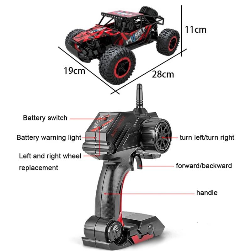1 16 Wireless R / C Drift Car - 2.4G Remote Control Off-Road 4Wd Red-1915196592575614980