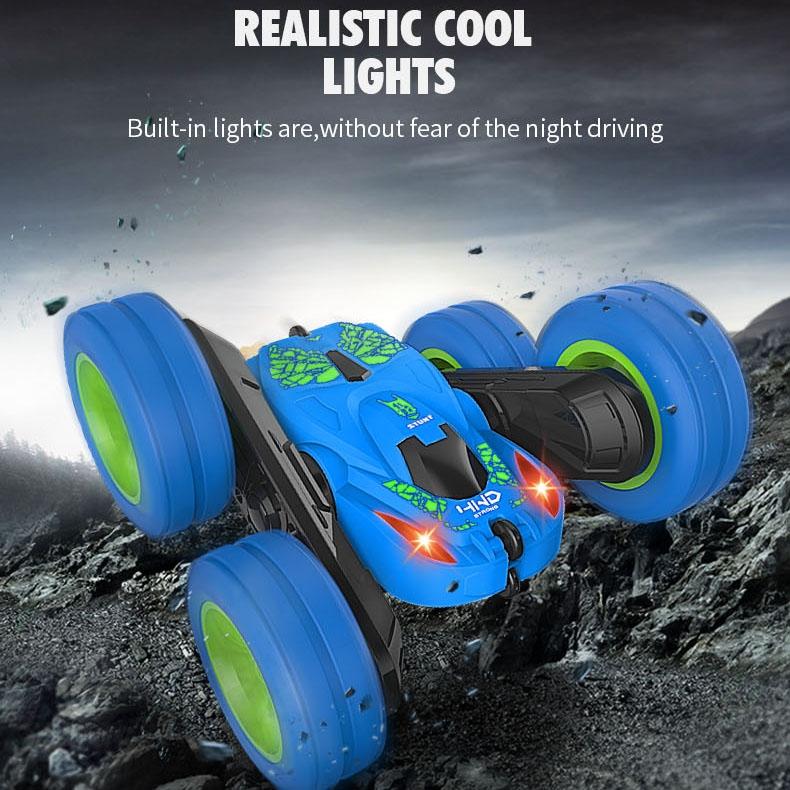 Blue Stunt Tumbling Car Toy With 2.4Ghz Remote Control-1964932153548607493