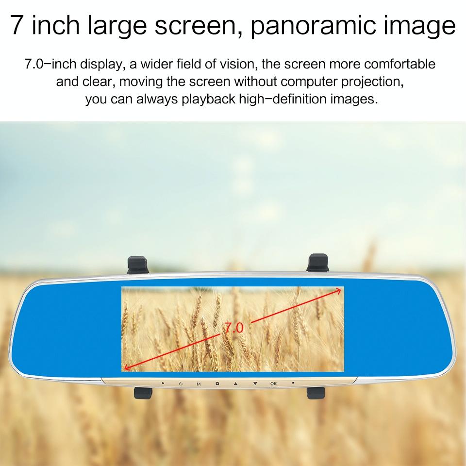 7 Lcd Touch Screen Rear View Mirror Car Recorder With Separate Camera-1915197505369411589