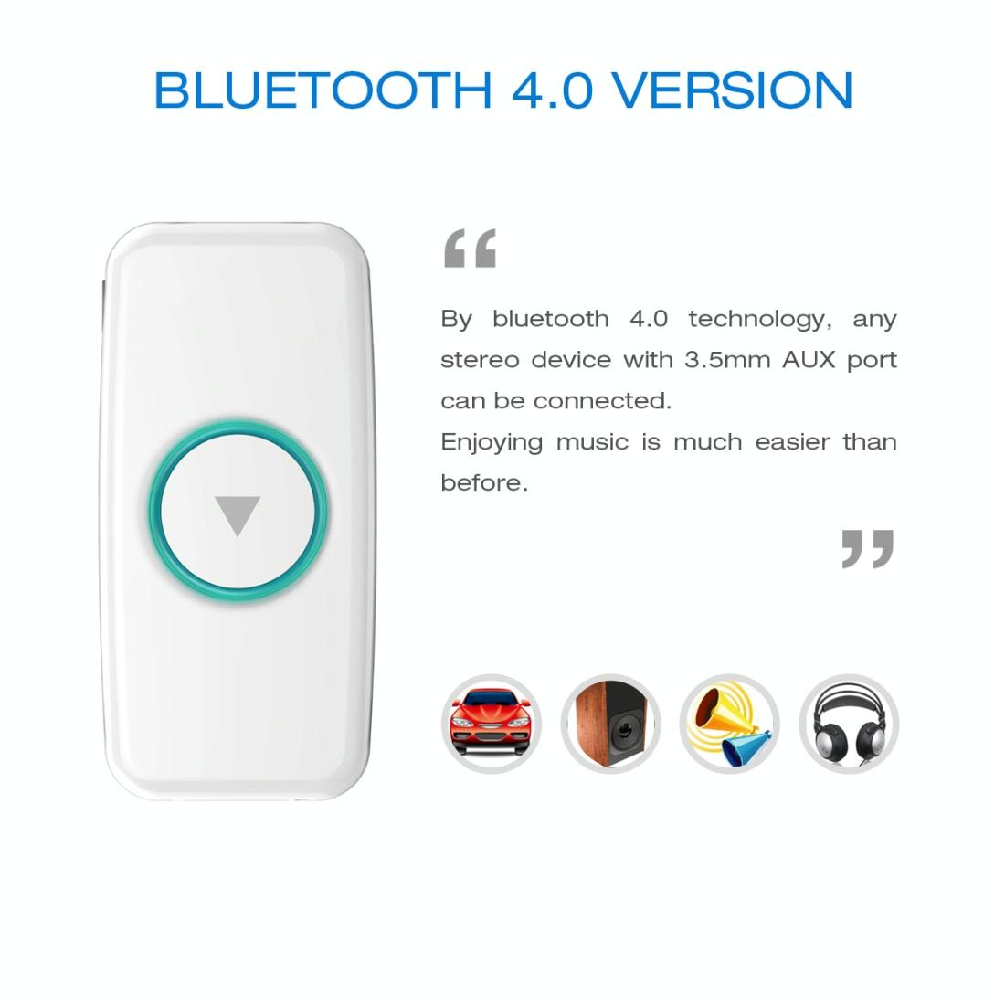 Wireless Music Receiver For Car With 3.5Mm Jack - Mini Bluetooth White-1915196621746999297