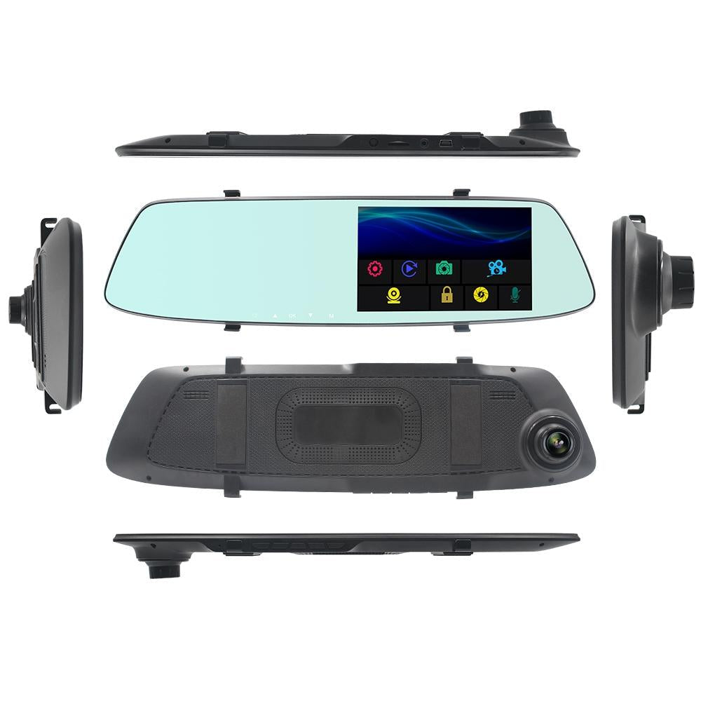 5 Lcd Touch Screen Rear View Mirror Car Recorder With Separate Camera-1915198414665158663