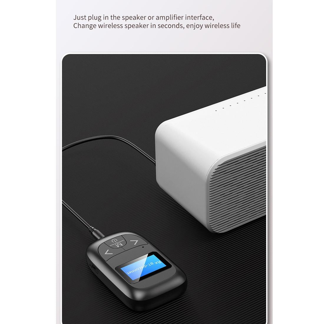 2-In-1 Bluetooth Adapter With Lcd Display - Black-1915196712738230273