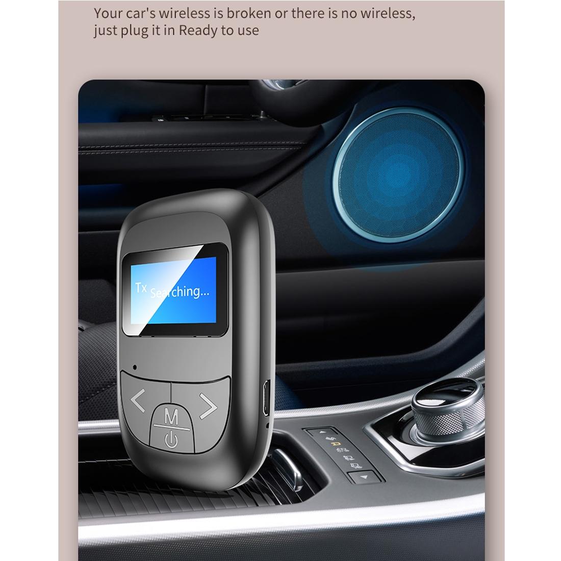 2-In-1 Bluetooth Adapter With Lcd Display - Black-1915196712738230275