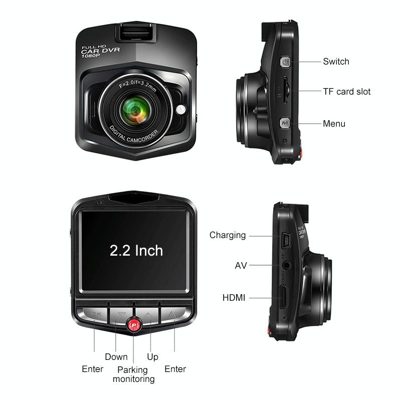 2.2 Car Dvr With Parking Monitoring &amp; Loop Recording - Black-1915197184932974593
