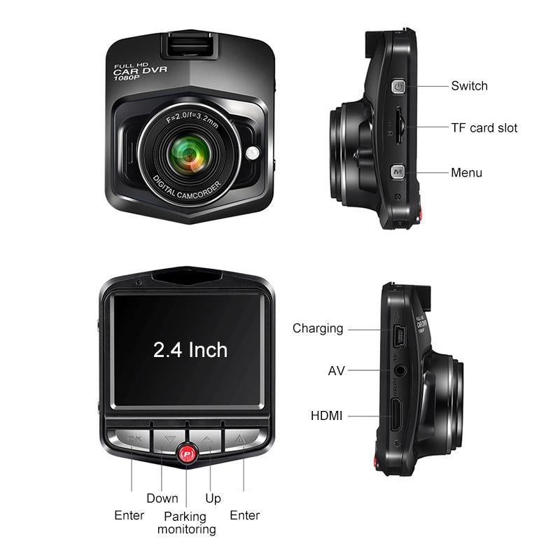 2.4 Car Dvr With Parking Monitoring &amp; Loop Recording - Black-1915197278394650625
