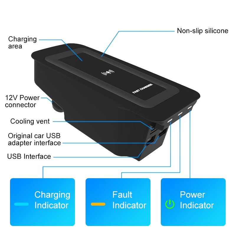 10W Wireless Charger For Volvo S60 2020-2022 - Qi Standard Quick Charging-1915197938280304641