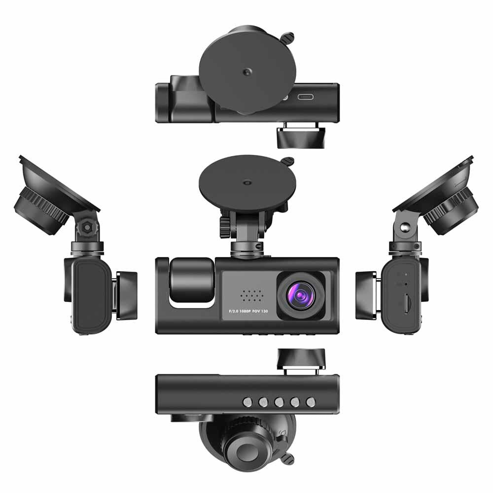 Hd Night Vision Car Driving Recorder With 3 Lenses-1915197563317915650