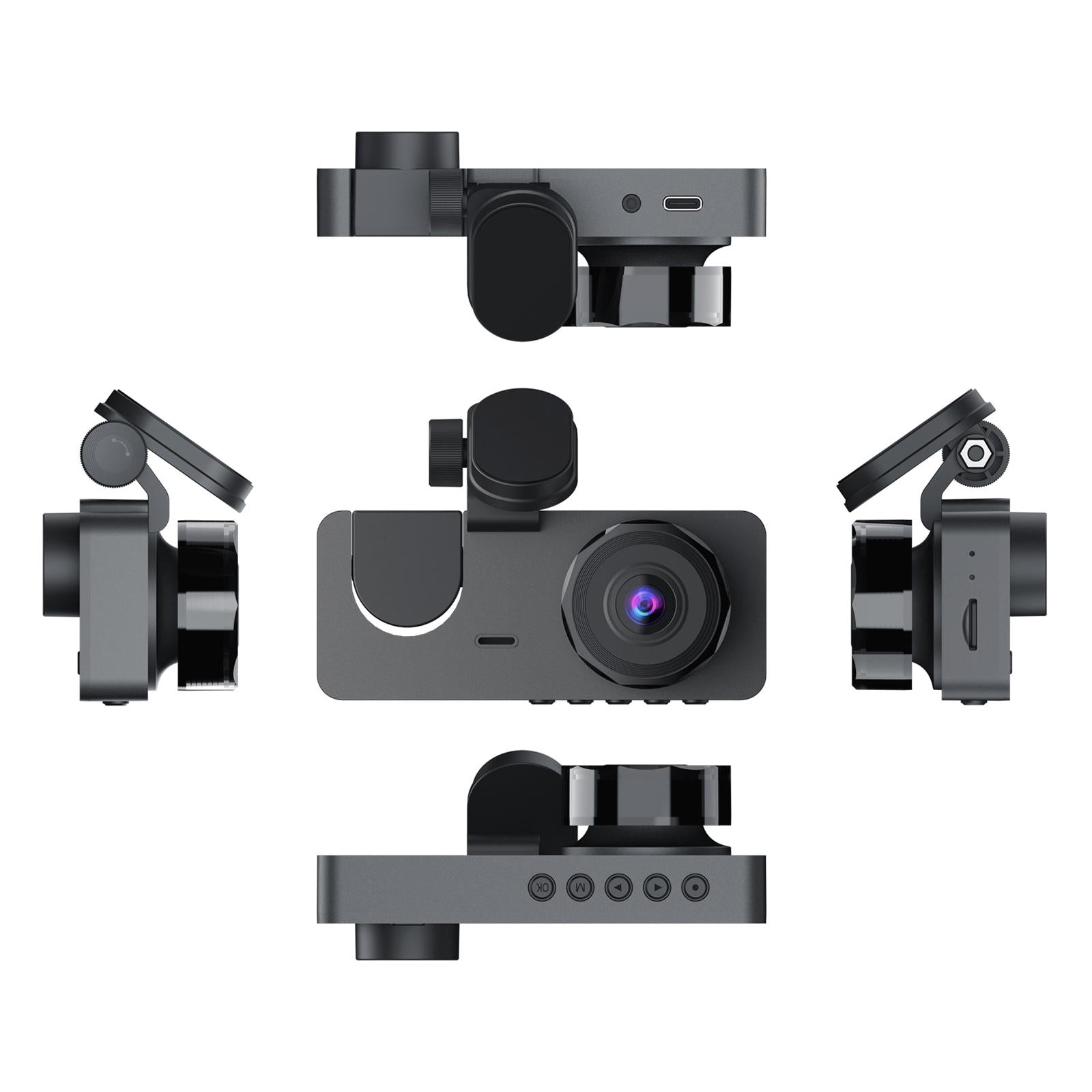 Black A2 Triple Lens Car Dash Camera Recorder-1922443418571771906
