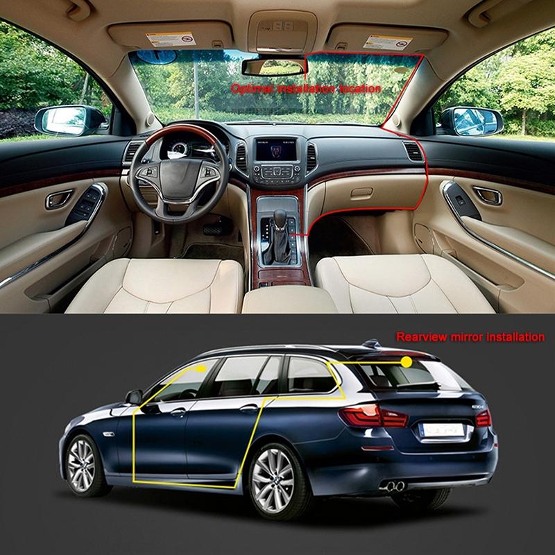 Black A2 Triple Lens Car Dash Camera Recorder-1922443418571771910