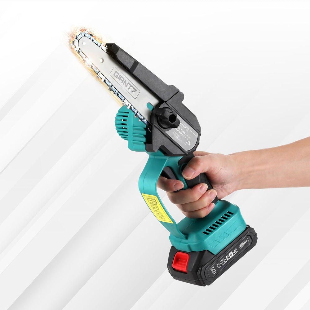 Giantz 6&quot; Mini Cordless Electric Chainsaw Rechargeable Wood Cutter