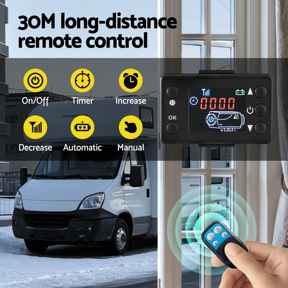 Giantz Diesel Air Heater All-in-one 12V 5KW LCD Remote Control for Car RV Indoors 2025 caravan machinery