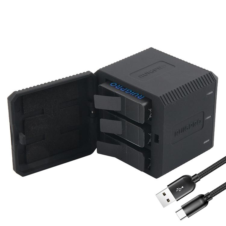 Triple Usb Charger Box For Gopro Hero6 / 5 With Led Indicator And Cable-1915196760997892104