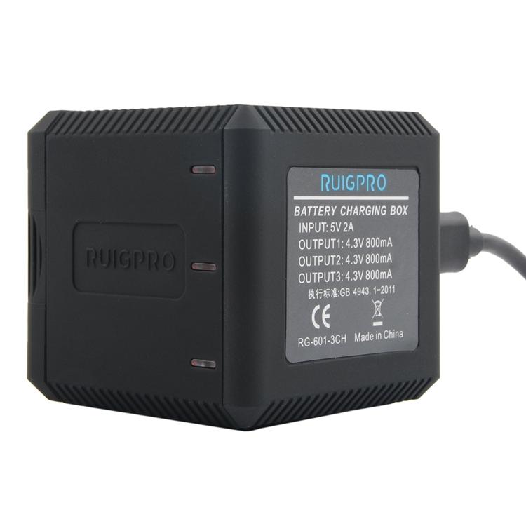 Triple Usb Charger Box For Gopro Hero6 / 5 With Led Indicator And Cable-1915196760997892097