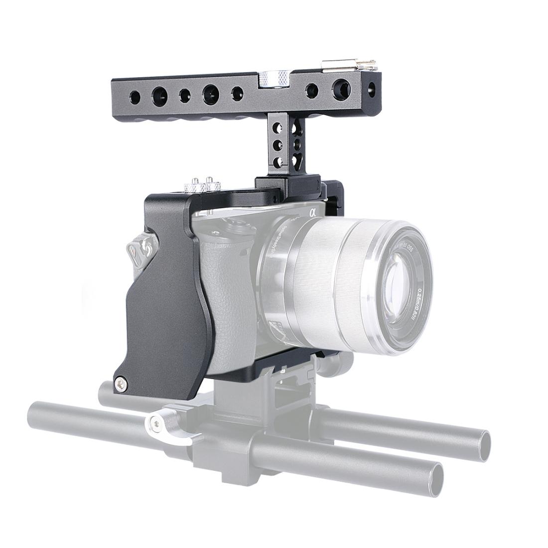 Sony A6000 / A6300 / A6500 / A6400 Camera Cage Stabilizer With Handle - Black-1915196750268862464