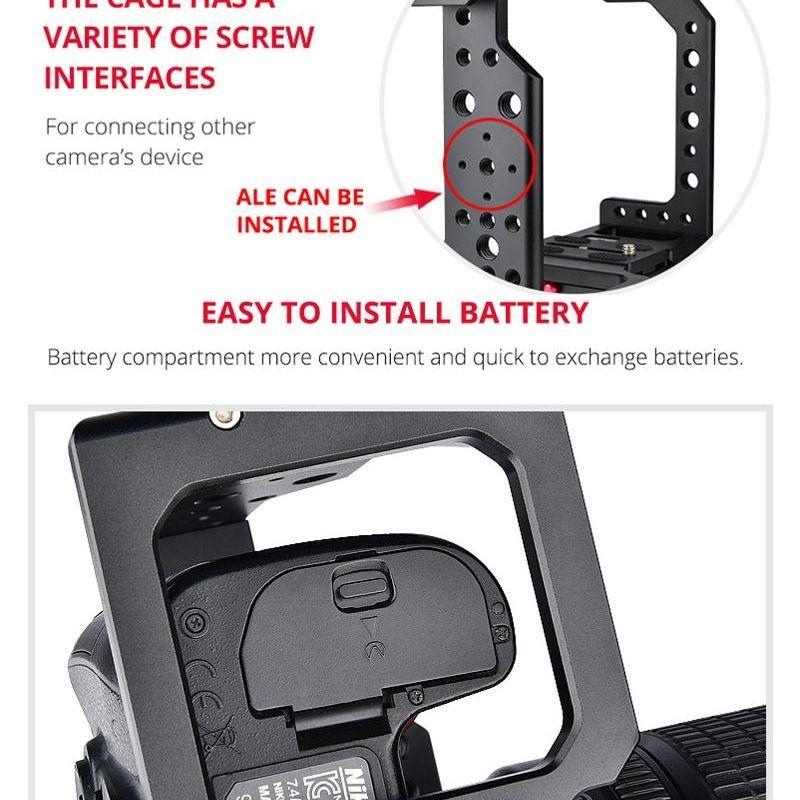 Video Camera Cage Stabilizer - Black Handle-1915196502276444164
