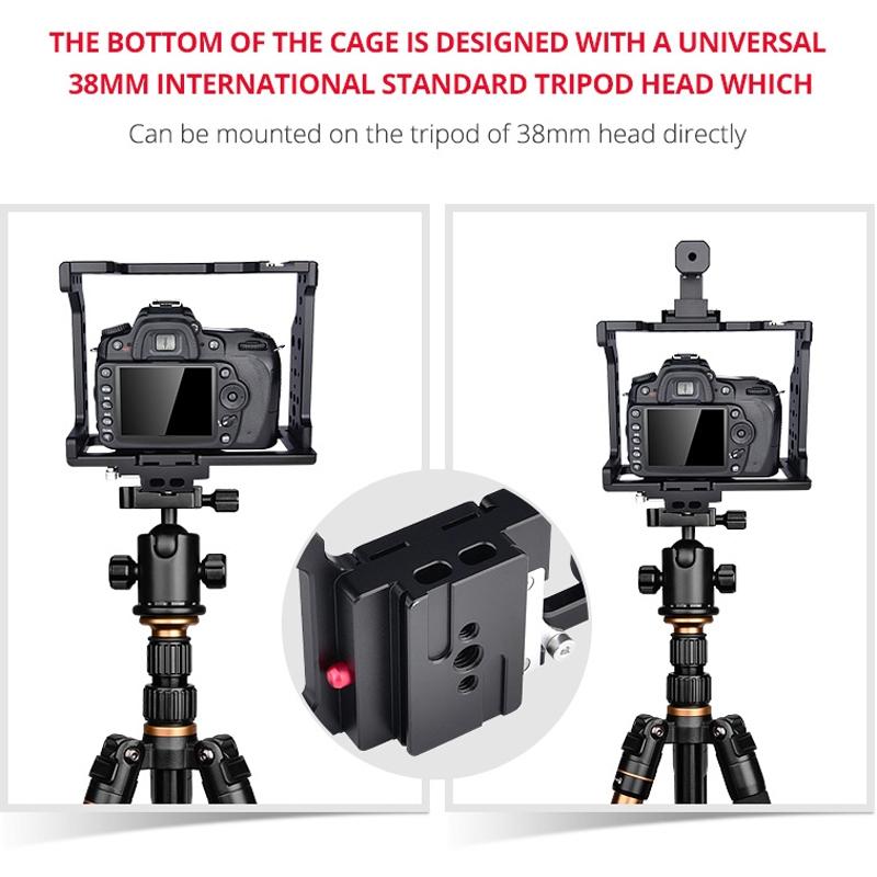 Video Camera Cage Stabilizer - Black Handle-1915196502276444166
