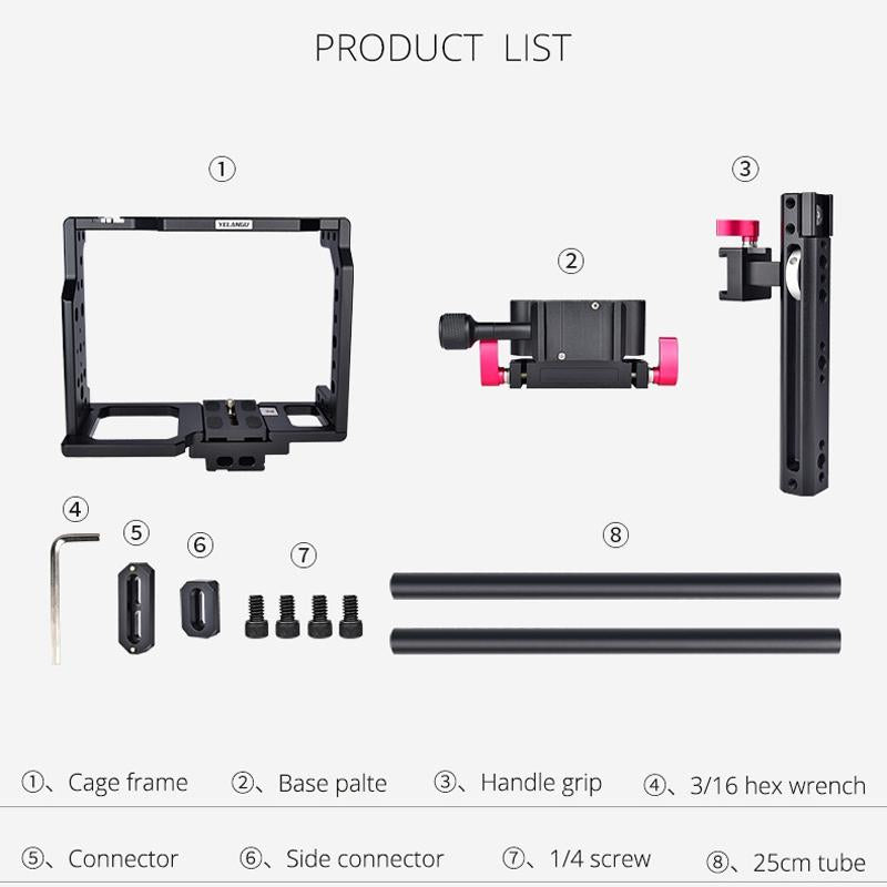 Video Camera Cage Stabilizer - Black Handle-1915196502276444169