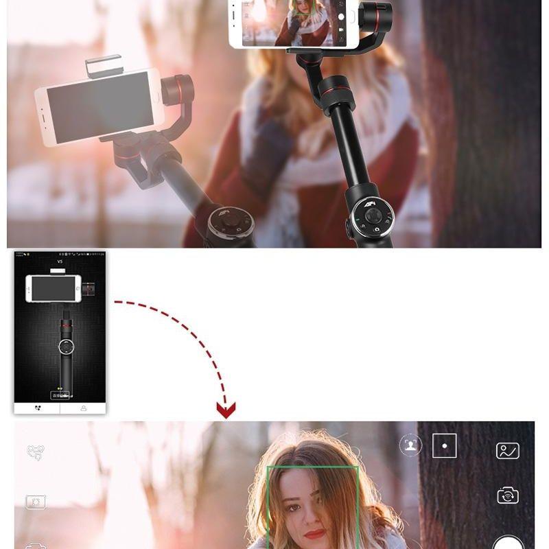 3-Axis Gimbal Stabilizer With Tripod Mount & Fill Light For Smartphones - Black-1915196771911471108