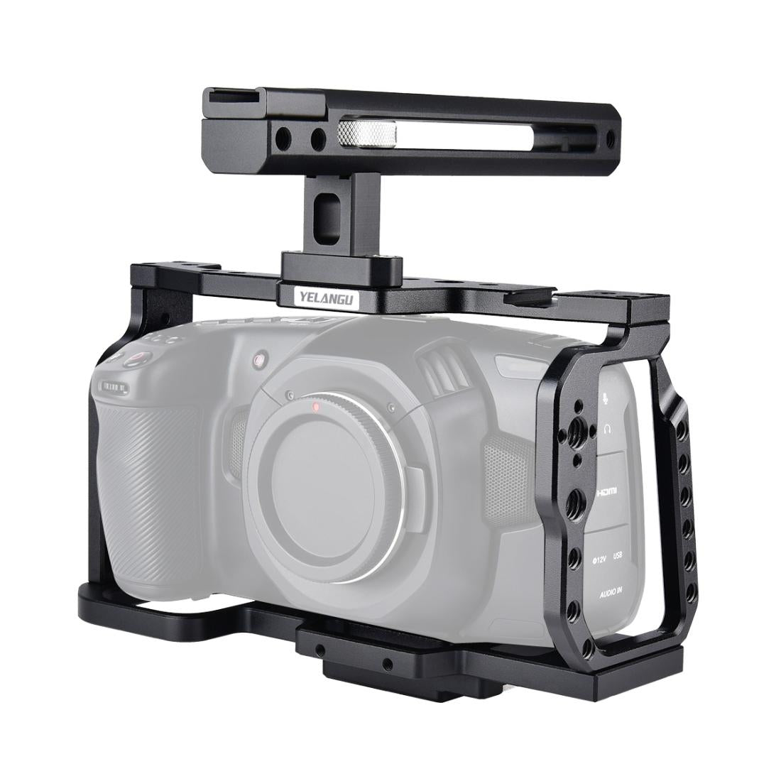 Video Camera Cage Stabilizer For Dji Bmpcc 4K - Black Handle-1915196500468699136