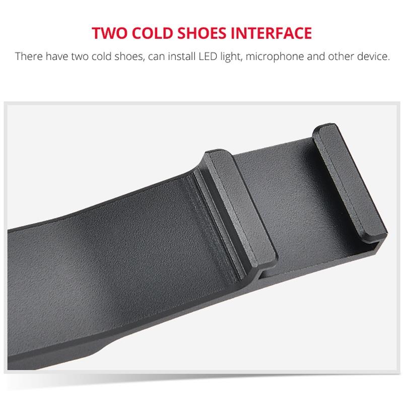 Aluminum Dual Hot / Cold Shoe Mount Adapter Bracket - Black-1915196699761053703