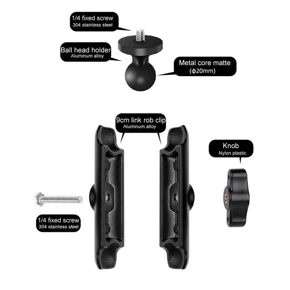 Motorcycle Handlebar Mount For Gopro With Tripod Adapter - 9Cm Rod And Screw-1915196723039440901