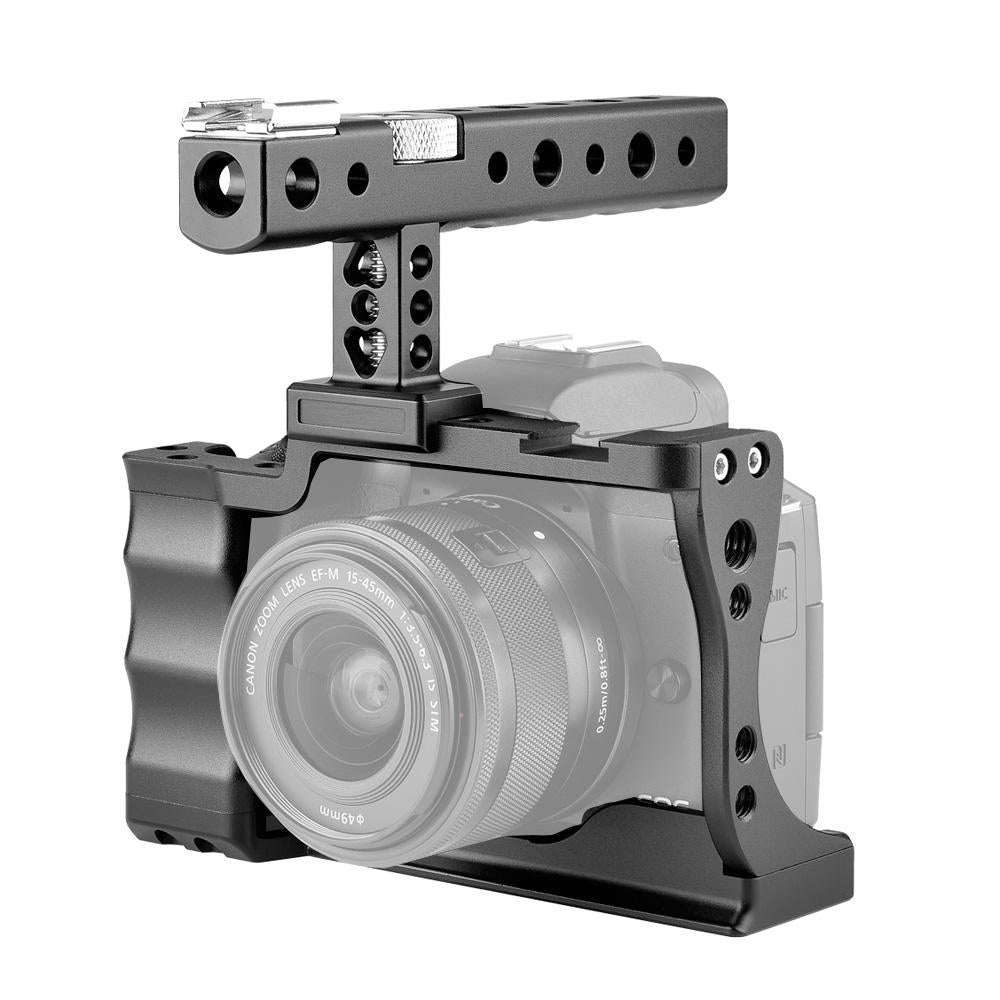 Video Camera Cage Stabilizer With Handle For Canon Eos M50 - Black-1915196497025175552