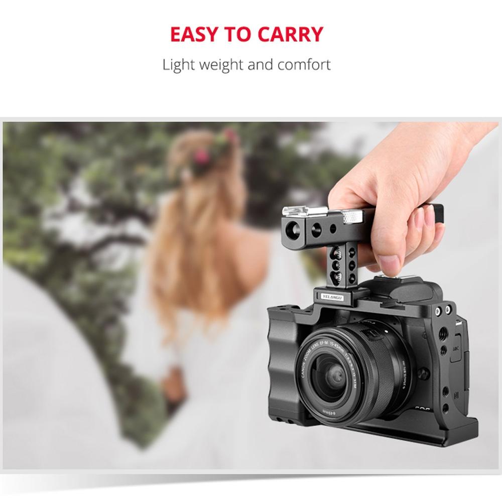 Video Camera Cage Stabilizer With Handle For Canon Eos M50 - Black-1915196497025175560