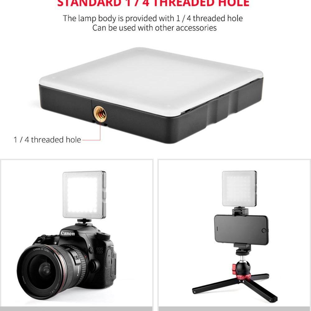 Portable 49-Led Phone Photography Fill Light With 6 Filters - Black-1915196701686239236