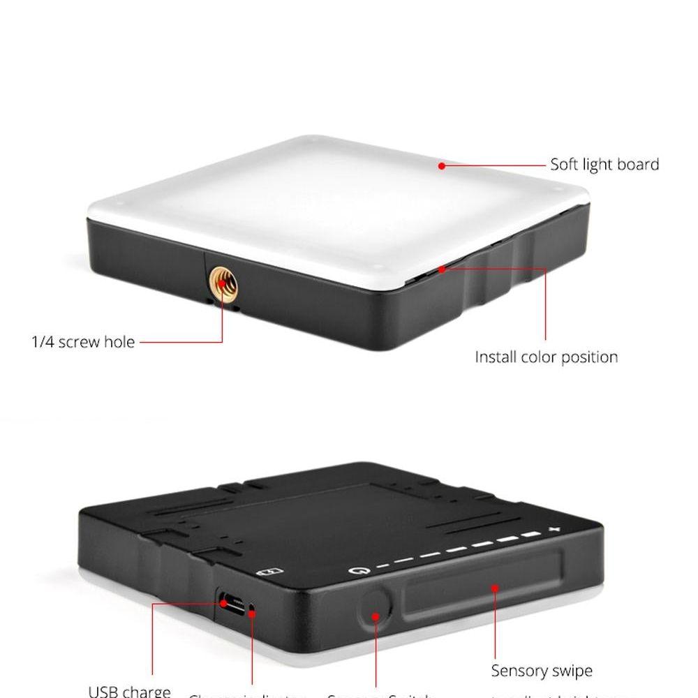 Portable 49-Led Phone Photography Fill Light With 6 Filters - Black-1915196701686239238