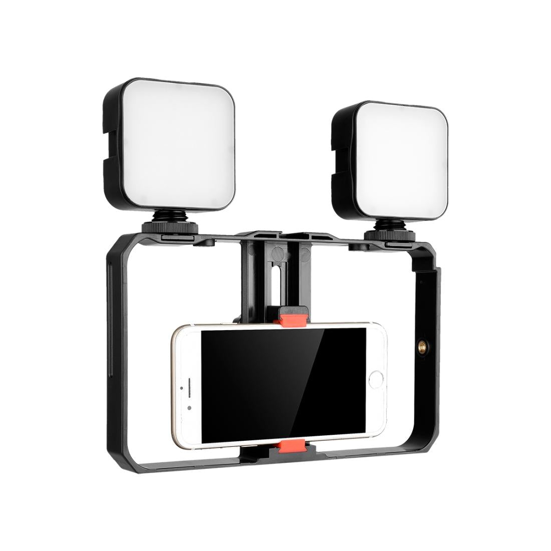 Vlogging Live Broadcast Smartphone Video Rig With Led Selfie Light And Stabilizer Handle-1915197699829927942