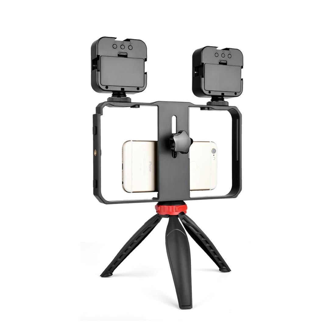 Vlogging Live Broadcast Led Selfie Light Video Rig With Smartphone Handle And Tripod-1915197654904737798