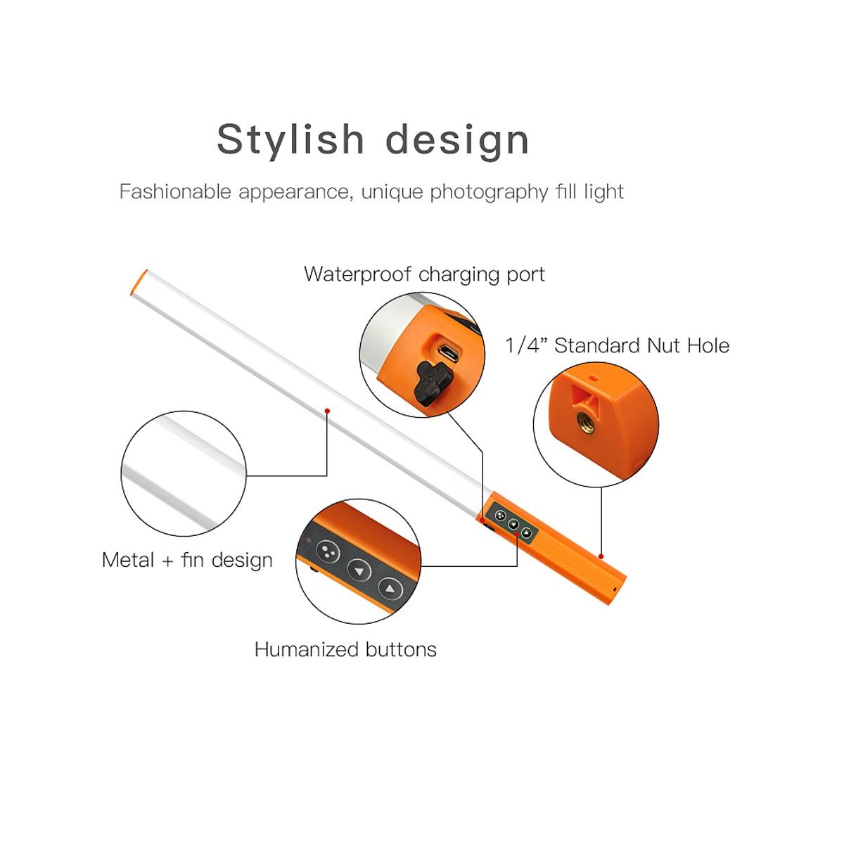 Handheld Dual Temperature Led Stick Light - Orange-1964932149501104137