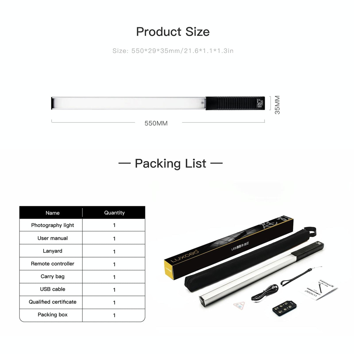 Handheld Led Fill Light For Video 1000Lm Dual Colour Black-1915196801141575681